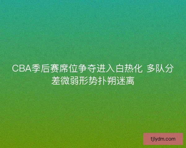CBA季后赛席位争夺进入白热化 多队分差微弱形势扑朔迷离